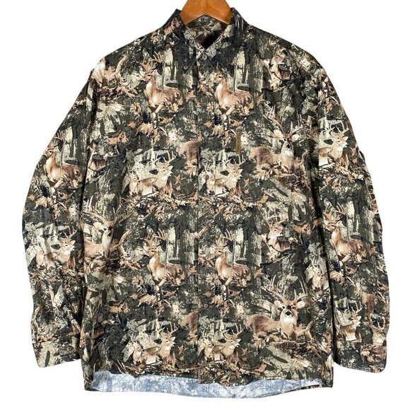 North River Outfitters Shirt Men’s M Camo Button Down L/S Deer Buck Hunting - Picture 2 of 11